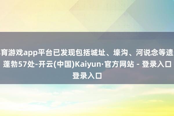 体育游戏app平台已发现包括城址、壕沟、河说念等遗迹蓬勃57处-开云(中国)Kaiyun·官方网站 - 登录入口