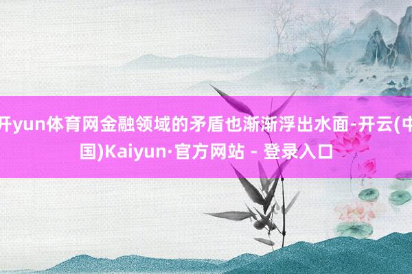 开yun体育网金融领域的矛盾也渐渐浮出水面-开云(中国)Kaiyun·官方网站 - 登录入口