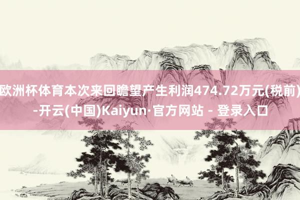 欧洲杯体育本次来回瞻望产生利润474.72万元(税前)-开云(中国)Kaiyun·官方网站 - 登录入口