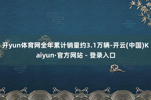 开yun体育网全年累计销量约3.1万辆-开云(中国)Kaiyun·官方网站 - 登录入口