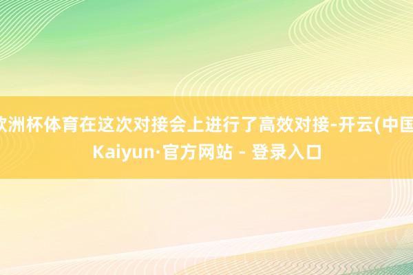 欧洲杯体育在这次对接会上进行了高效对接-开云(中国)Kaiyun·官方网站 - 登录入口