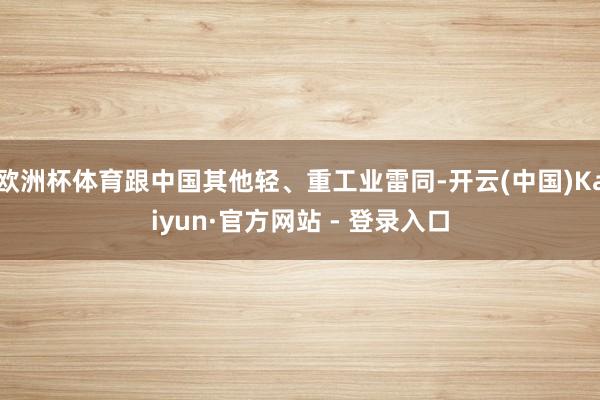欧洲杯体育跟中国其他轻、重工业雷同-开云(中国)Kaiyun·官方网站 - 登录入口