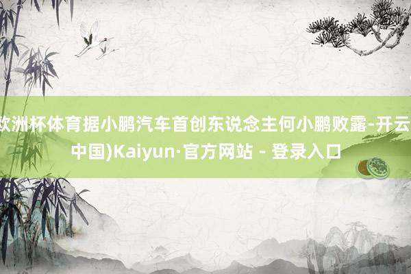 欧洲杯体育据小鹏汽车首创东说念主何小鹏败露-开云(中国)Kaiyun·官方网站 - 登录入口