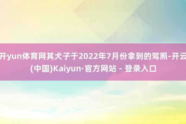 开yun体育网其犬子于2022年7月份拿到的驾照-开云(中国)Kaiyun·官方网站 - 登录入口