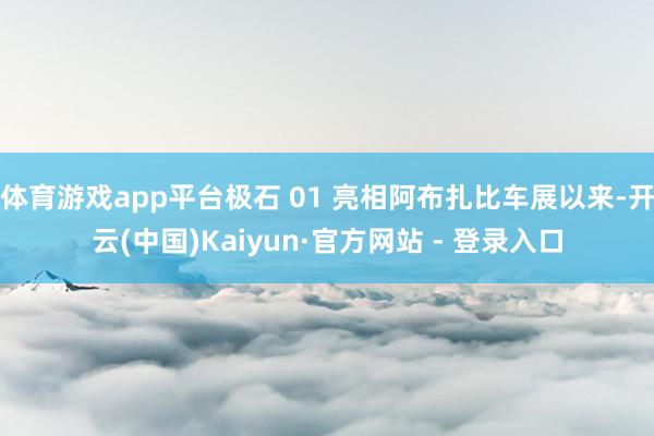 体育游戏app平台极石 01 亮相阿布扎比车展以来-开云(中国)Kaiyun·官方网站 - 登录入口