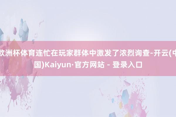 欧洲杯体育连忙在玩家群体中激发了浓烈询查-开云(中国)Kaiyun·官方网站 - 登录入口