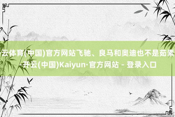 开云体育(中国)官方网站飞驰、良马和奥迪也不是茹素的-开云(中国)Kaiyun·官方网站 - 登录入口