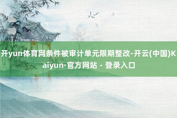 开yun体育网条件被审计单元限期整改-开云(中国)Kaiyun·官方网站 - 登录入口