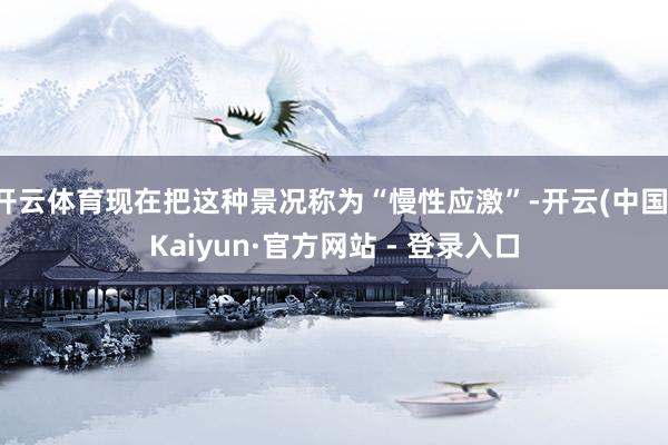 开云体育现在把这种景况称为“慢性应激”-开云(中国)Kaiyun·官方网站 - 登录入口