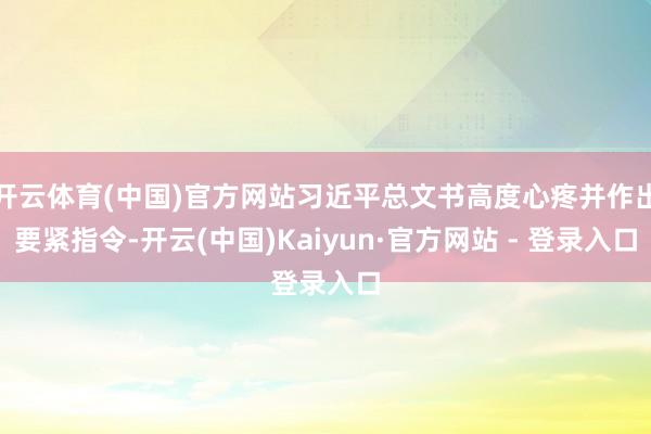 开云体育(中国)官方网站习近平总文书高度心疼并作出要紧指令-开云(中国)Kaiyun·官方网站 - 登录入口