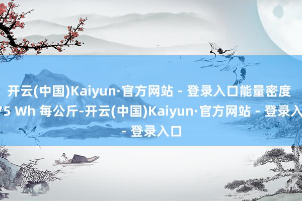 开云(中国)Kaiyun·官方网站 - 登录入口能量密度 175 Wh 每公斤-开云(中国)Kaiyun·官方网站 - 登录入口