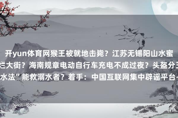 开yun体育网猴王被就地击毙？江苏无锡阳山水蜜桃断崖式跌价大皆滞销、烂大街？海南规章电动自行车充电不成过夜？头盔分三季？“倒挂控水法”能救溺水者？着手：中国互联网集中辟谣平台-开云(中国)Kaiyun·官方网站 - 登录入口