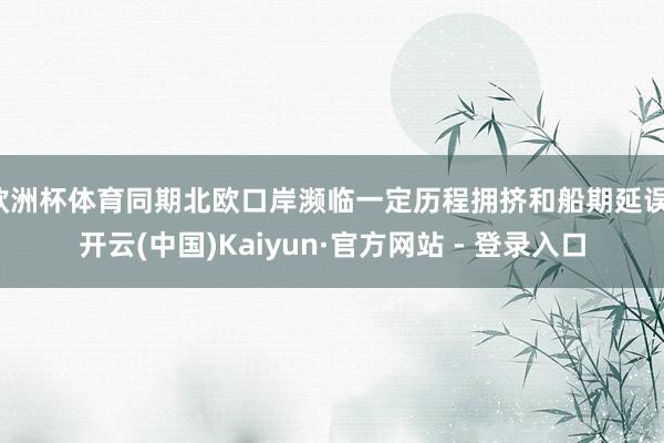 欧洲杯体育同期北欧口岸濒临一定历程拥挤和船期延误-开云(中国)Kaiyun·官方网站 - 登录入口