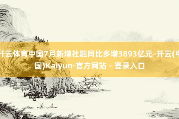 开云体育中国7月新增社融同比多增3893亿元-开云(中国)Kaiyun·官方网站 - 登录入口