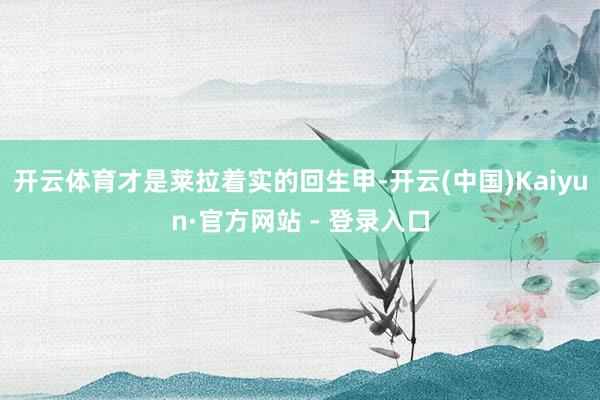 开云体育才是莱拉着实的回生甲-开云(中国)Kaiyun·官方网站 - 登录入口