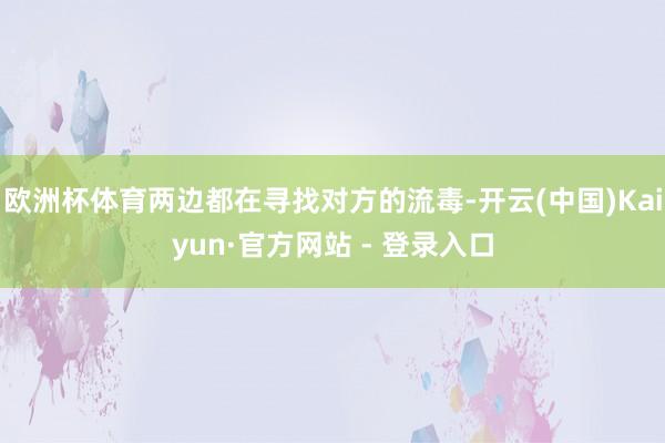 欧洲杯体育两边都在寻找对方的流毒-开云(中国)Kaiyun·官方网站 - 登录入口