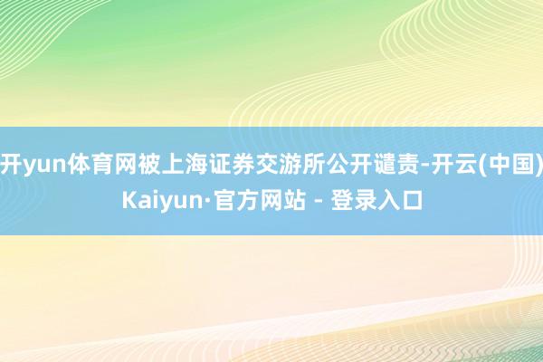 开yun体育网被上海证券交游所公开谴责-开云(中国)Kaiyun·官方网站 - 登录入口