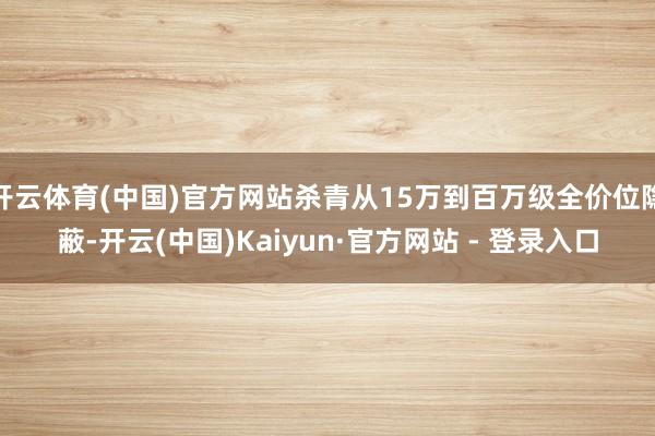 开云体育(中国)官方网站杀青从15万到百万级全价位隐蔽-开云(中国)Kaiyun·官方网站 - 登录入口