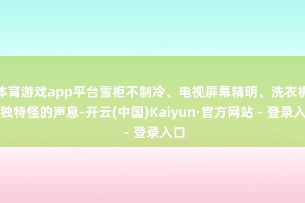 体育游戏app平台雪柜不制冷、电视屏幕精明、洗衣机发独特怪的声息-开云(中国)Kaiyun·官方网站 - 登录入口