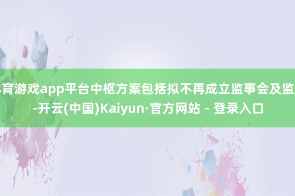 体育游戏app平台中枢方案包括拟不再成立监事会及监事-开云(中国)Kaiyun·官方网站 - 登录入口