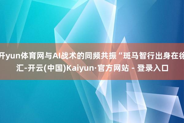 开yun体育网与AI战术的同频共振“斑马智行出身在徐汇-开云(中国)Kaiyun·官方网站 - 登录入口