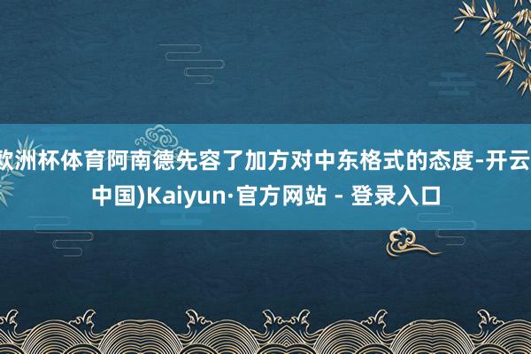 欧洲杯体育阿南德先容了加方对中东格式的态度-开云(中国)Kaiyun·官方网站 - 登录入口