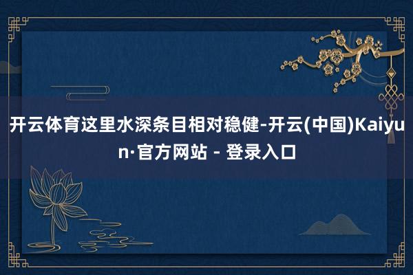 开云体育这里水深条目相对稳健-开云(中国)Kaiyun·官方网站 - 登录入口