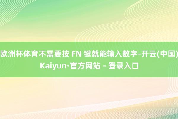 欧洲杯体育不需要按 FN 键就能输入数字-开云(中国)Kaiyun·官方网站 - 登录入口