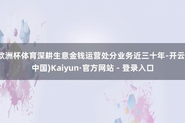 欧洲杯体育深耕生意金钱运营处分业务近三十年-开云(中国)Kaiyun·官方网站 - 登录入口