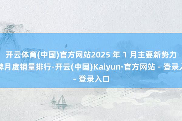 开云体育(中国)官方网站2025 年 1 月主要新势力品牌月度销量排行-开云(中国)Kaiyun·官方网站 - 登录入口