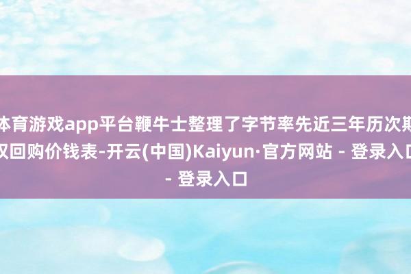 体育游戏app平台鞭牛士整理了字节率先近三年历次期权回购价钱表-开云(中国)Kaiyun·官方网站 - 登录入口