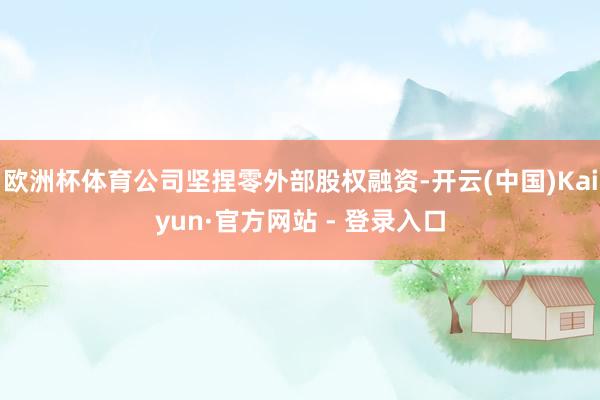 欧洲杯体育公司坚捏零外部股权融资-开云(中国)Kaiyun·官方网站 - 登录入口