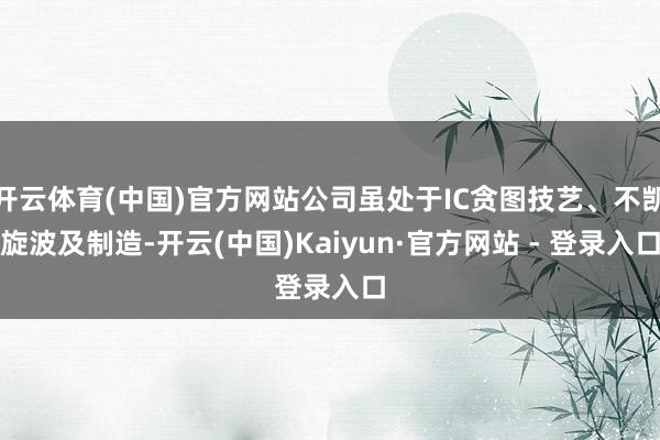 开云体育(中国)官方网站公司虽处于IC贪图技艺、不凯旋波及制造-开云(中国)Kaiyun·官方网站 - 登录入口
