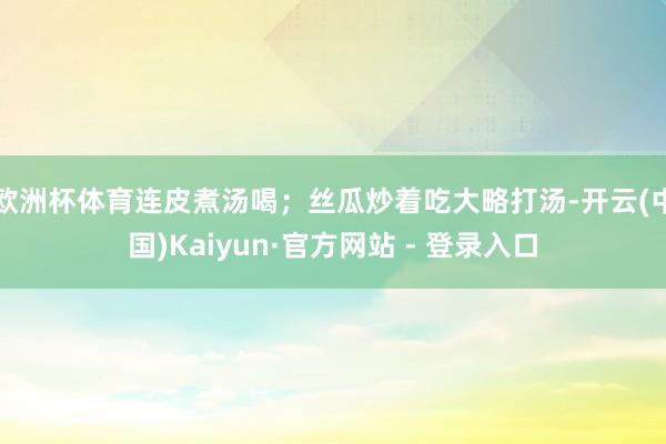 欧洲杯体育连皮煮汤喝；丝瓜炒着吃大略打汤-开云(中国)Kaiyun·官方网站 - 登录入口
