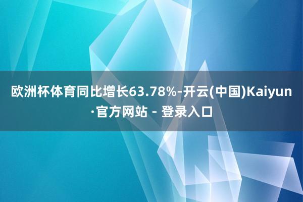 欧洲杯体育同比增长63.78%-开云(中国)Kaiyun·官方网站 - 登录入口