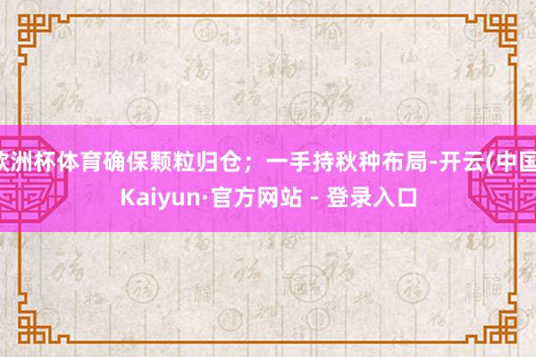 欧洲杯体育确保颗粒归仓；一手持秋种布局-开云(中国)Kaiyun·官方网站 - 登录入口